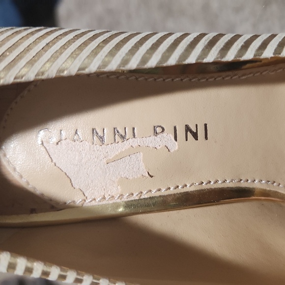 Gianni Bini Gold Studded Platform Heels - Picture 6 of 7